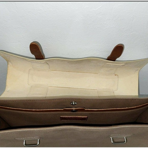 SEVENTY EIGHT PERCENT 2011 Italian Vegan Leather Dimitri Satchel White/Brown - Picture 8 of 12